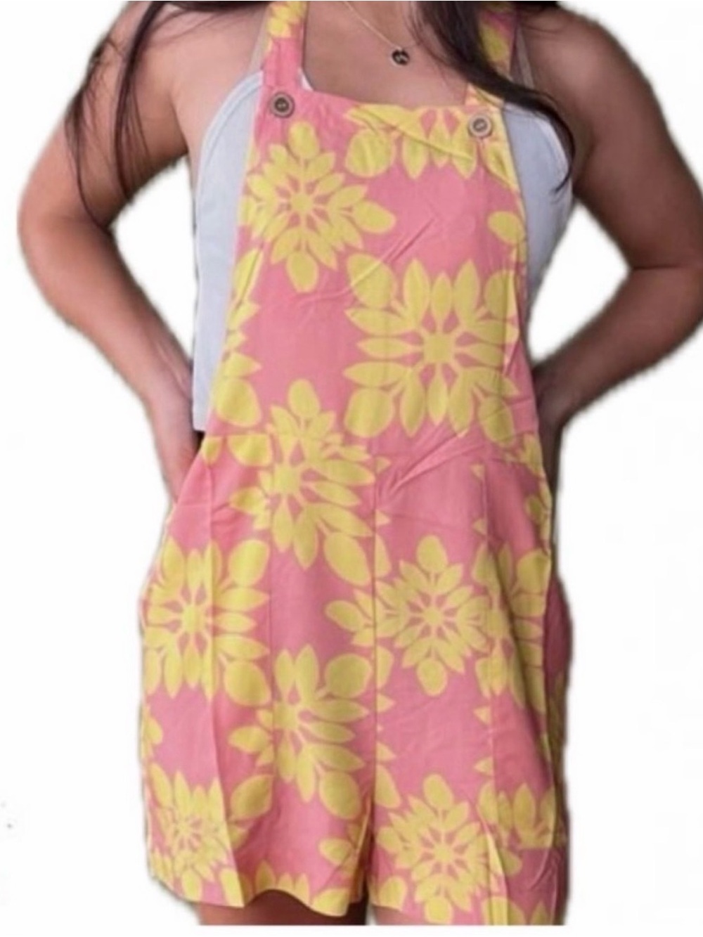 Shiprek Hawai’i Quilt Pattern Multicolor Overalls Small